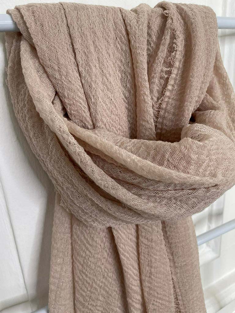 Malissa J Fine Raw Edge Scarf - Stone
