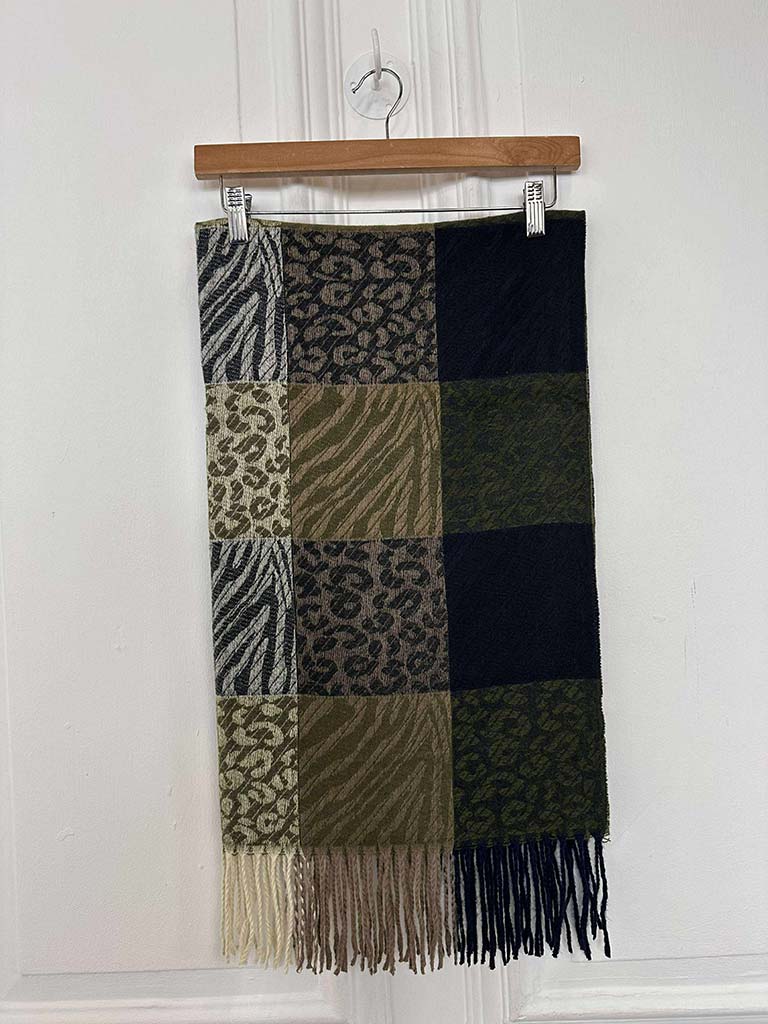 Animal Print Scarf - Khaki