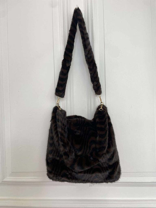 Malissa J Faux Fur Shopper Bag - Swirl