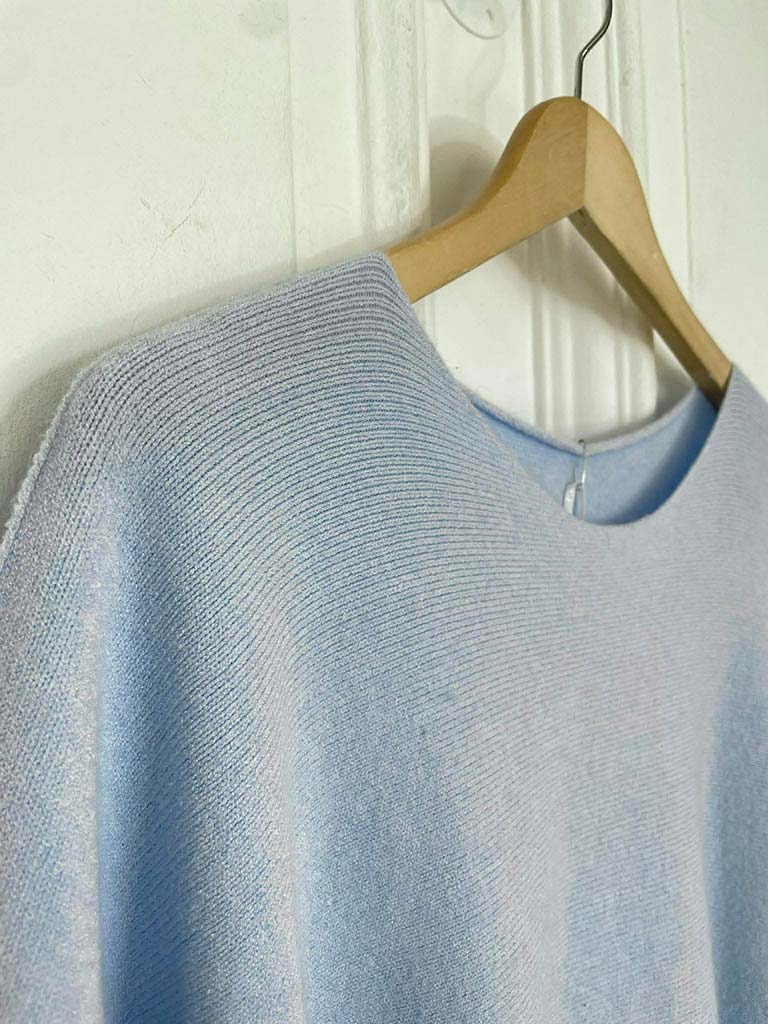 Boxy Drop Shoulder Knit - Sky