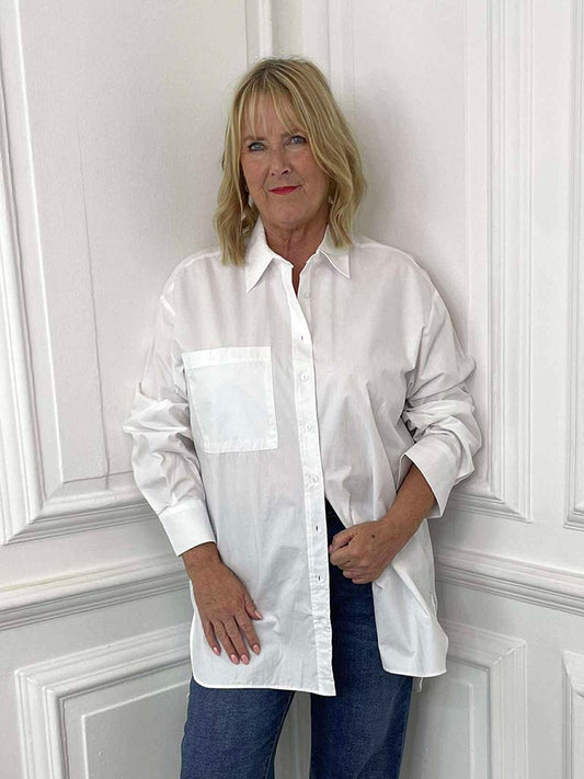 Cotton Pocket Shirt - White