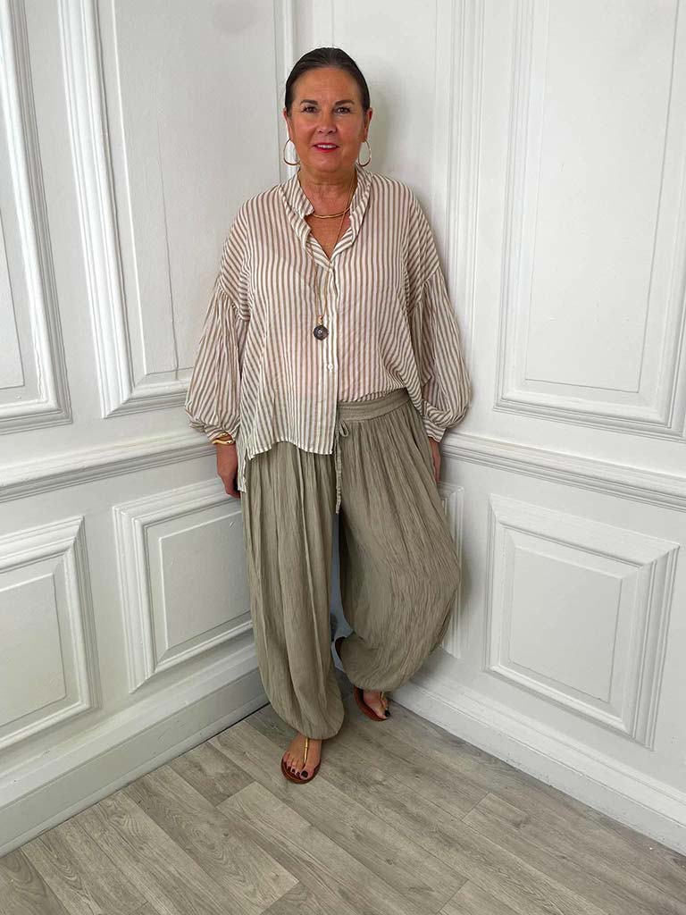 Crepe Balloon Pants - Latte