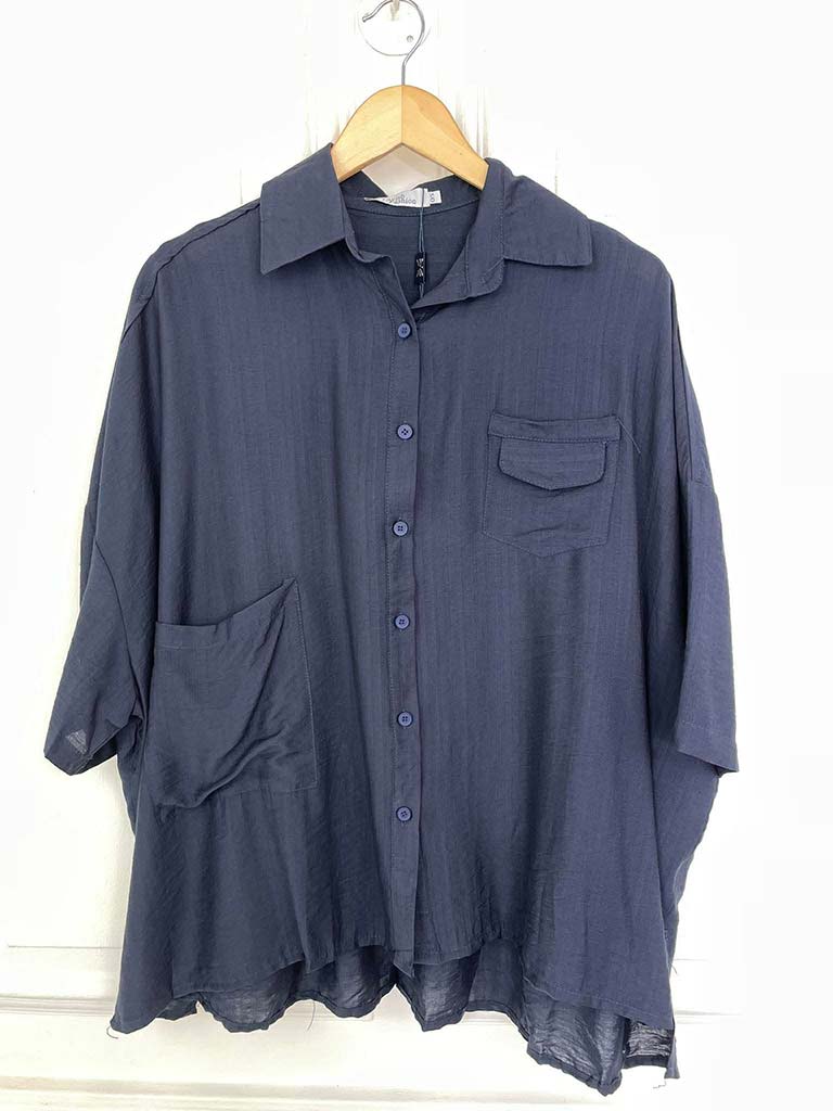 Boxy Pocket Shirt - Navy