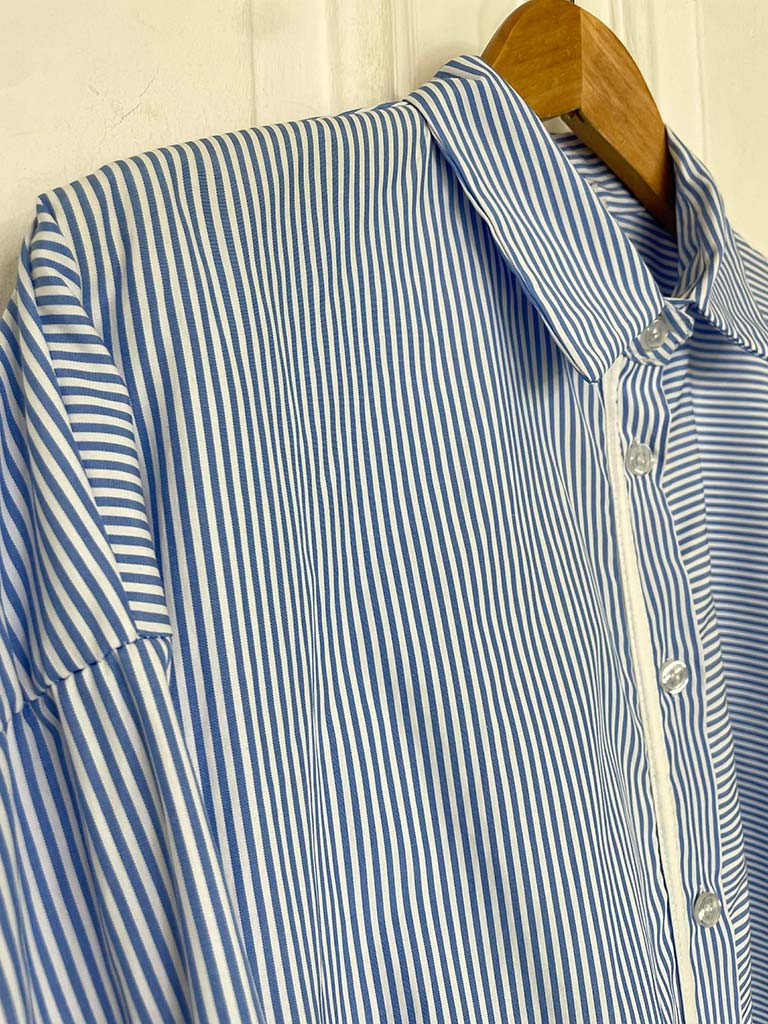 Pinstripe Shirt With Contrast Edging