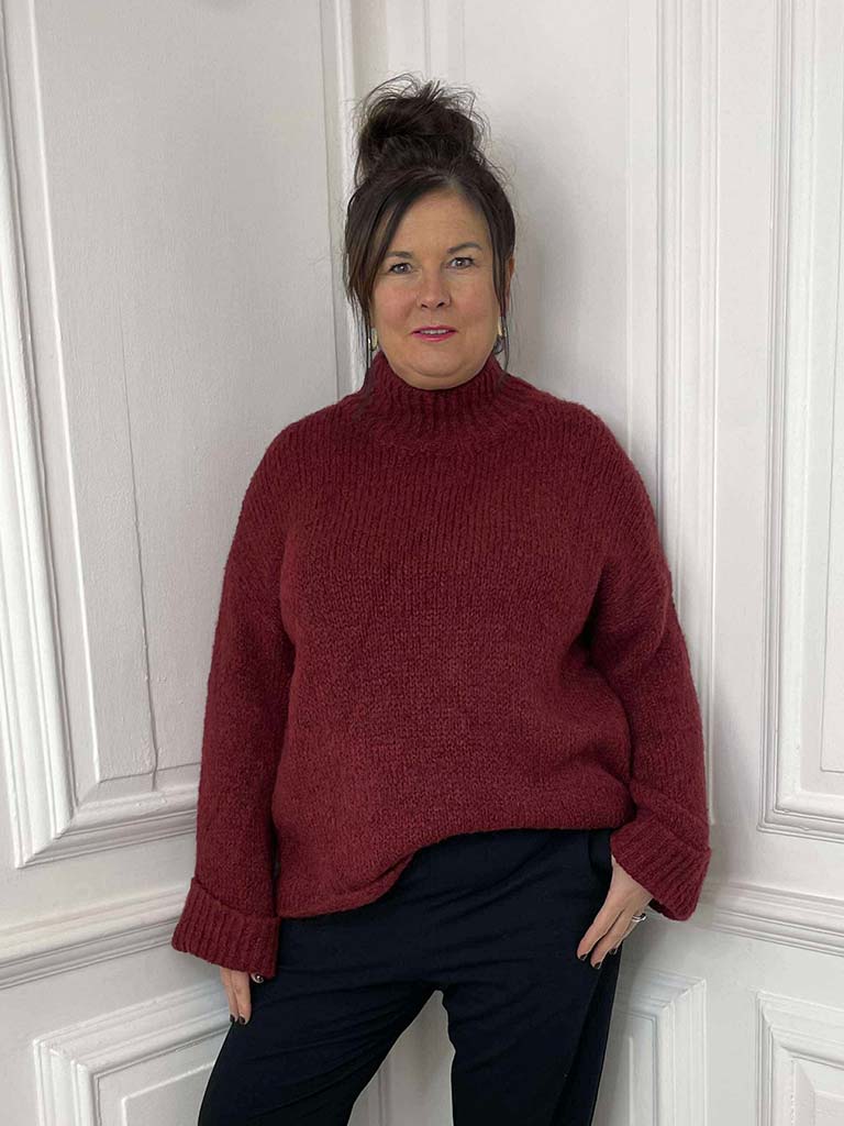 Turn Up Chunky Knit - Merlot