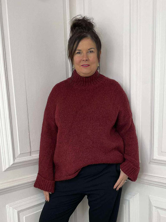 Turn Up Chunky Knit - Merlot