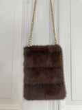 Malissa J Faux Fur Cross Body Bag - Brown