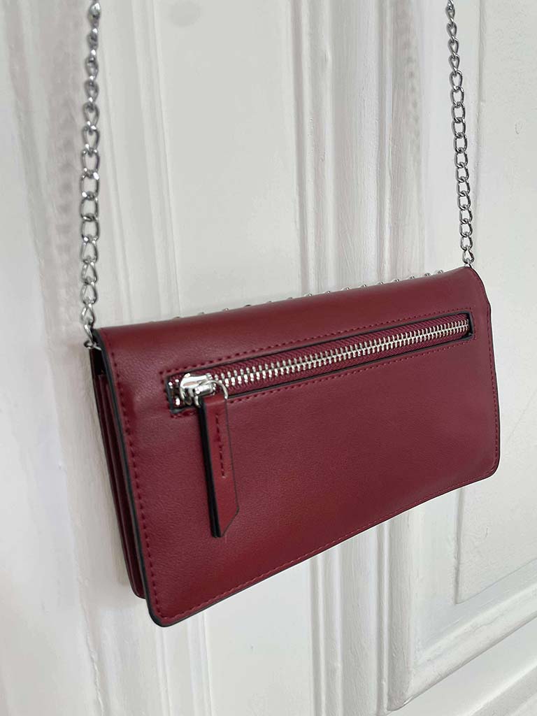 Studded Chain Bag - Burgundy