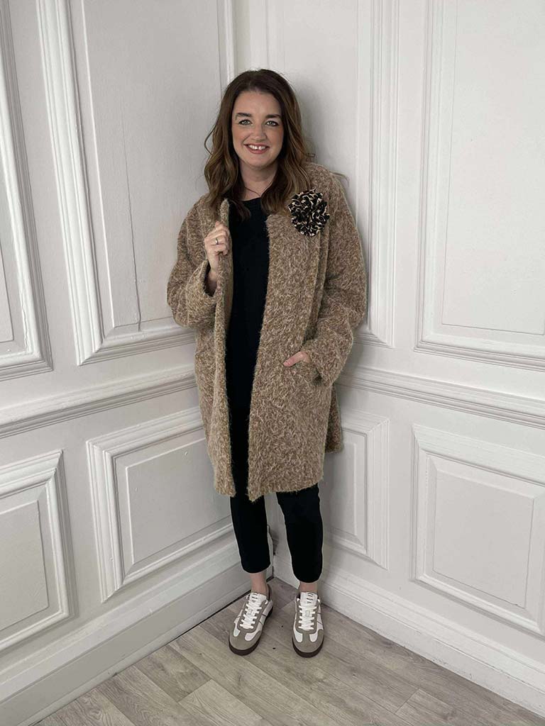 Boucle Corsage Jacket - Tan