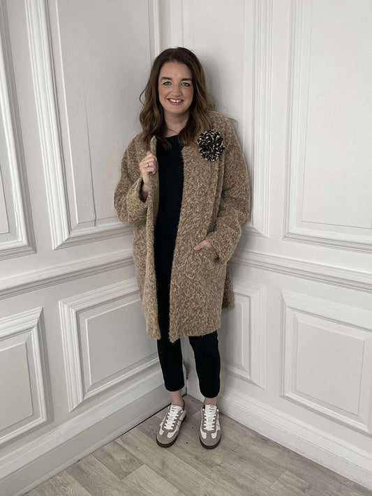 Boucle Corsage Jacket - Tan