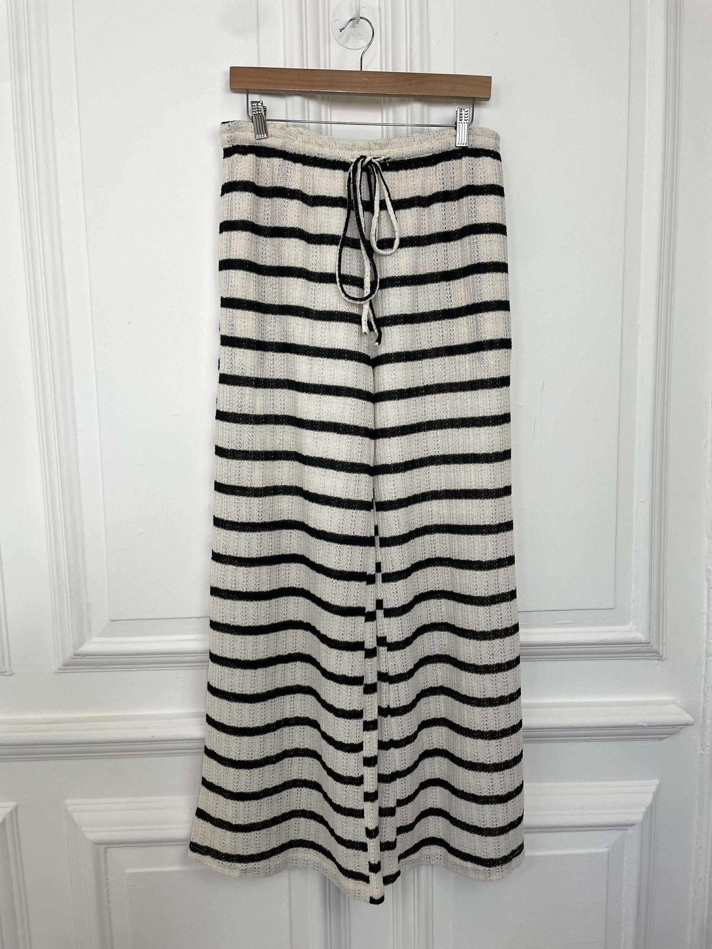 Monochrome Stripe Knit Trousers