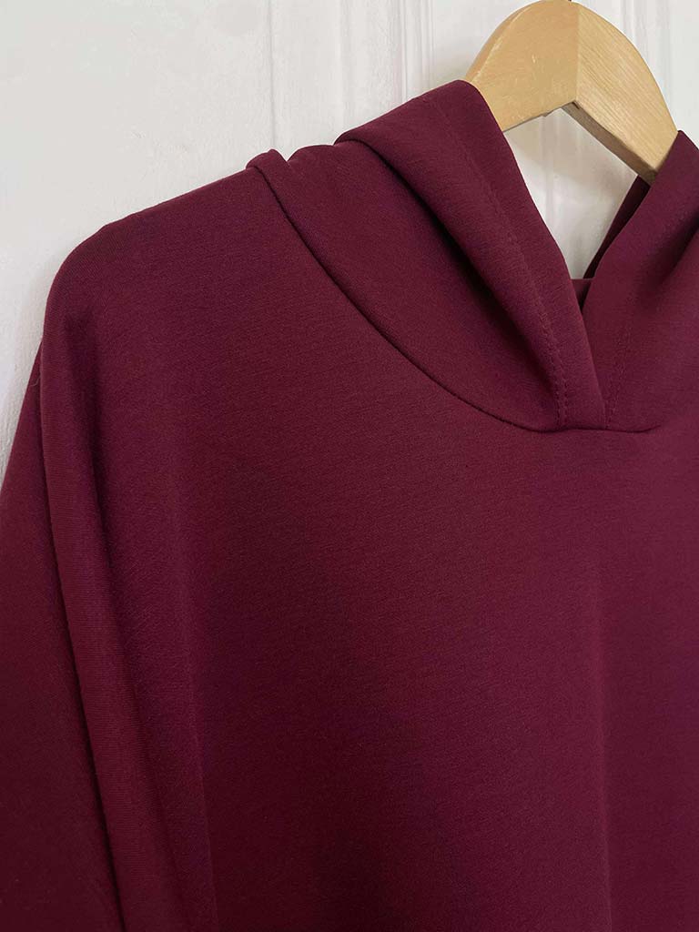 Oversized Scuba Hoodie - Merlot