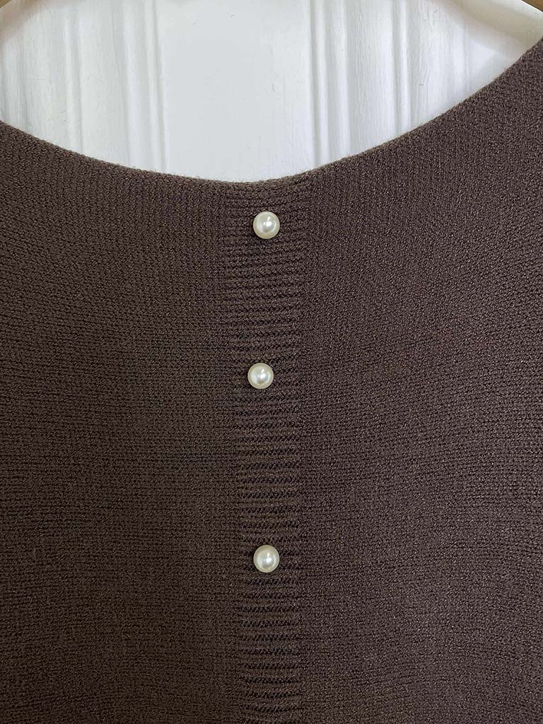 Pearl Back Knit - Chocolate