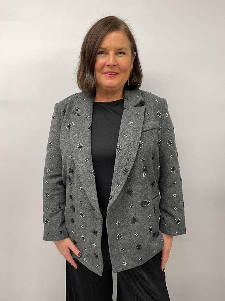 Malissa J Beaded Blazer - Grey