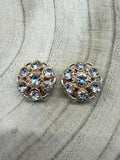 Rhinestone Daisy Button Covers - Gold
