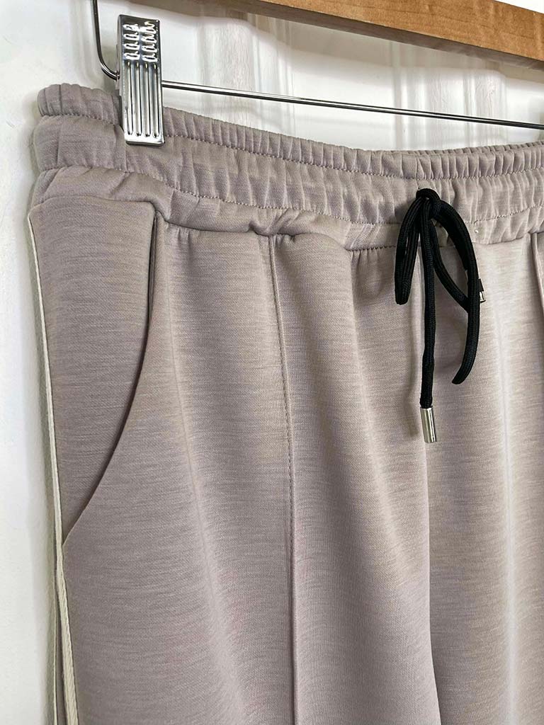 Side Stripe Jersey Joggers - Latte