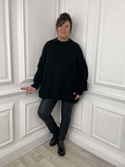 Oversized Teddy Knit - Black