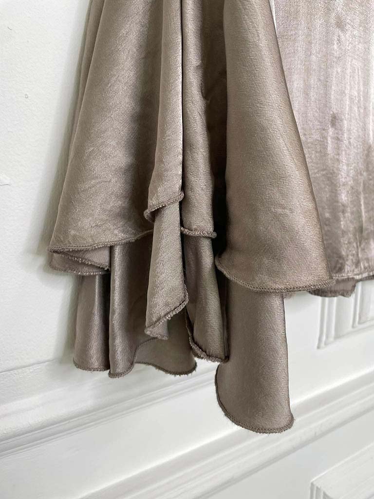 Silk Feel Bell Sleeve Blouse - Mink
