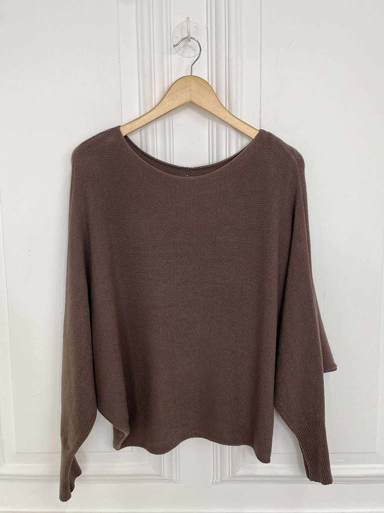 Pearl Back Knit - Chocolate