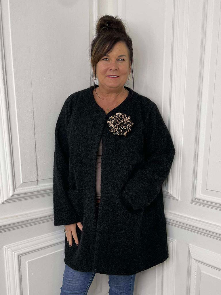 Boucle Corsage Jacket - Black