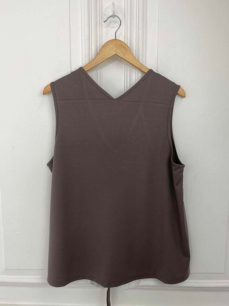 Malissa J Silk Feel Drawstring Vest - Latte