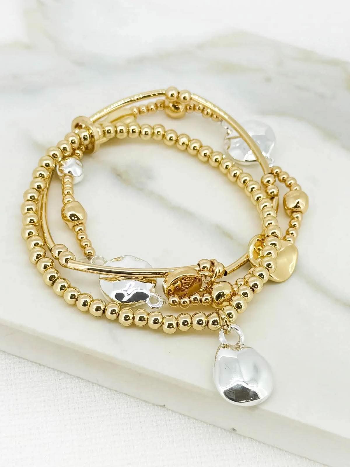 Envy Triple Strand Bracelet - Gold & Silver