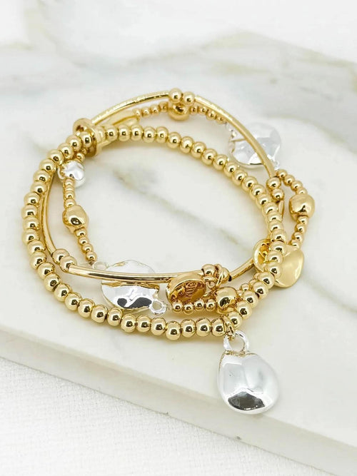Envy Triple Strand Bracelet - Gold & Silver