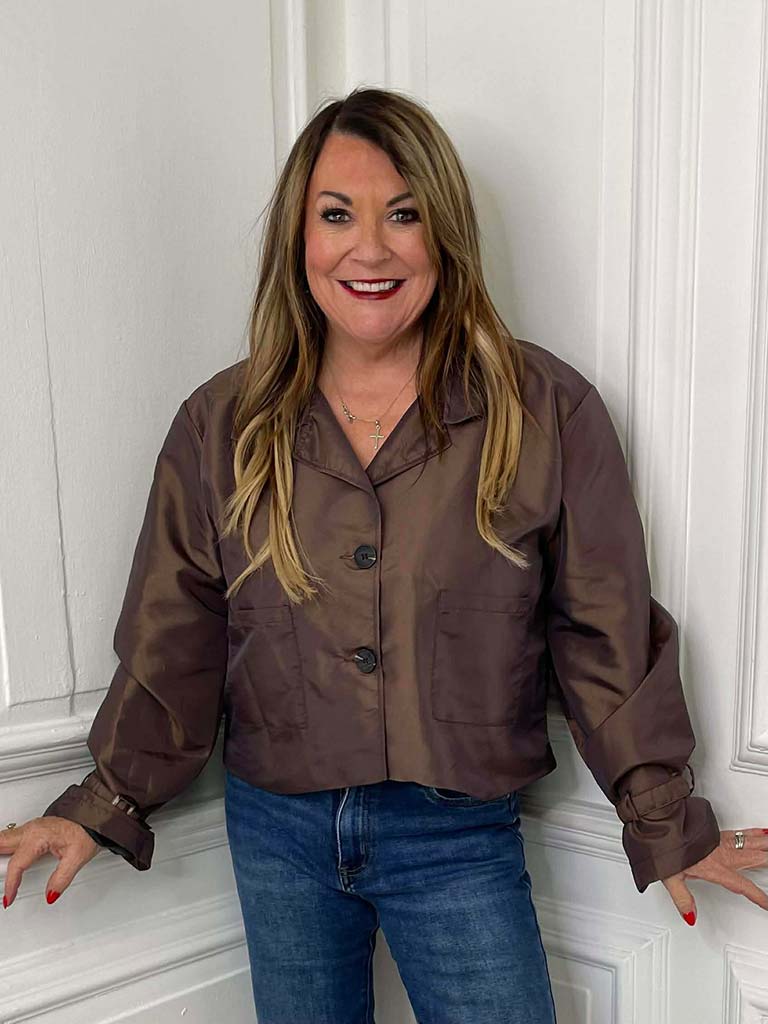 Luxe Cropped Jacket - Chocolate