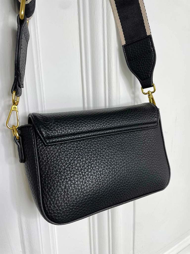 Flap Over Cross Body Bag - Black
