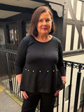 Malissa J Studded Sweat Top - Black