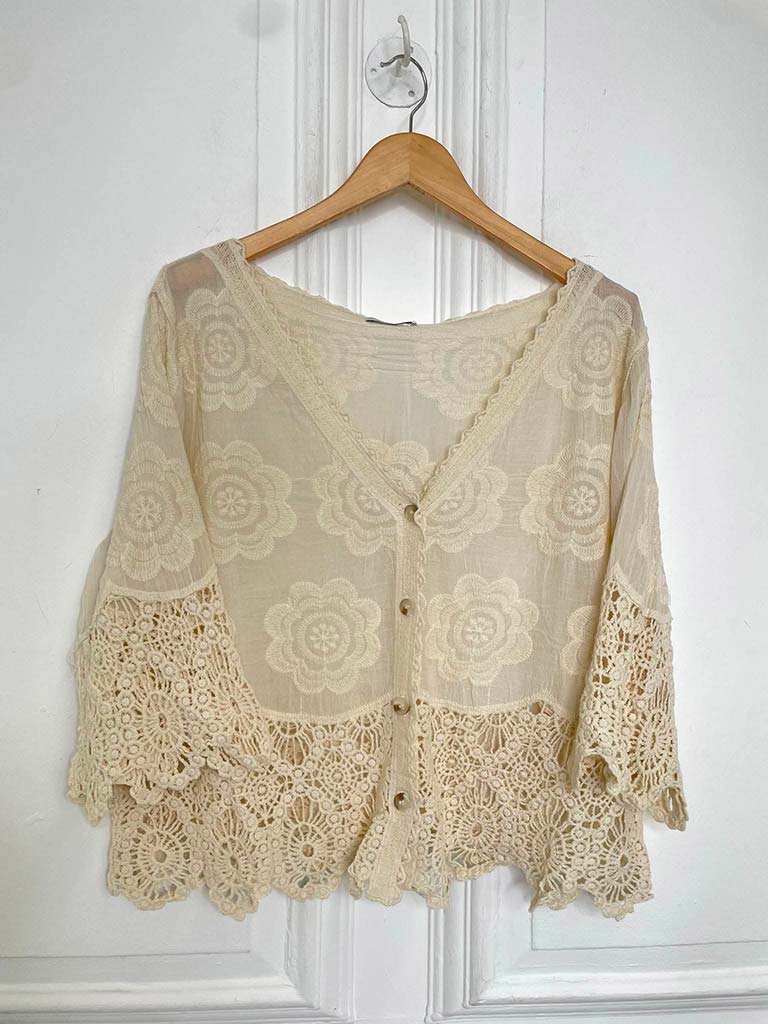 Vintage Crochet Jacket - Parchment
