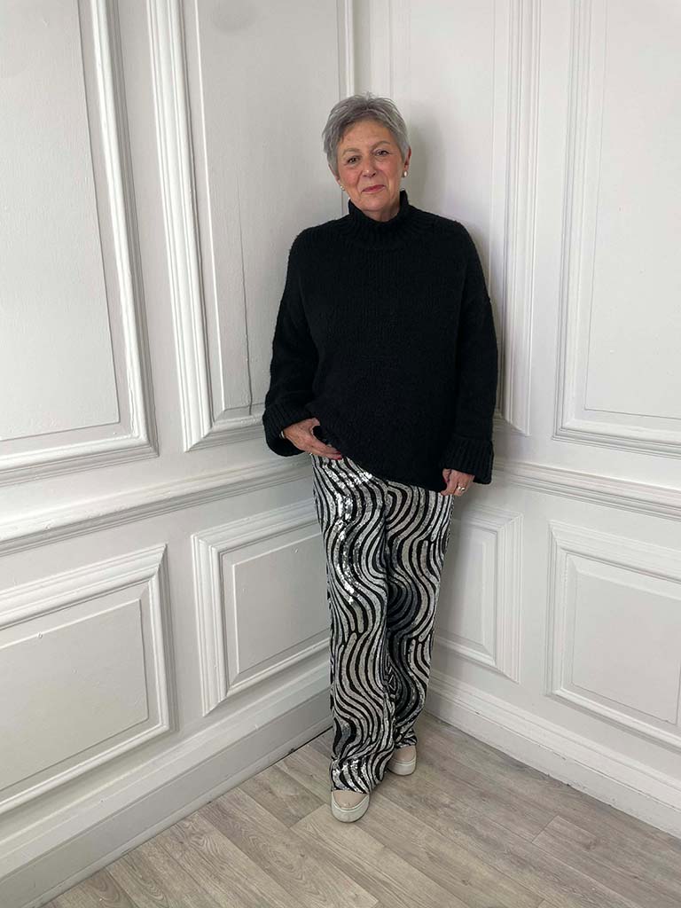 Malissa J Swirl Sequin Trousers