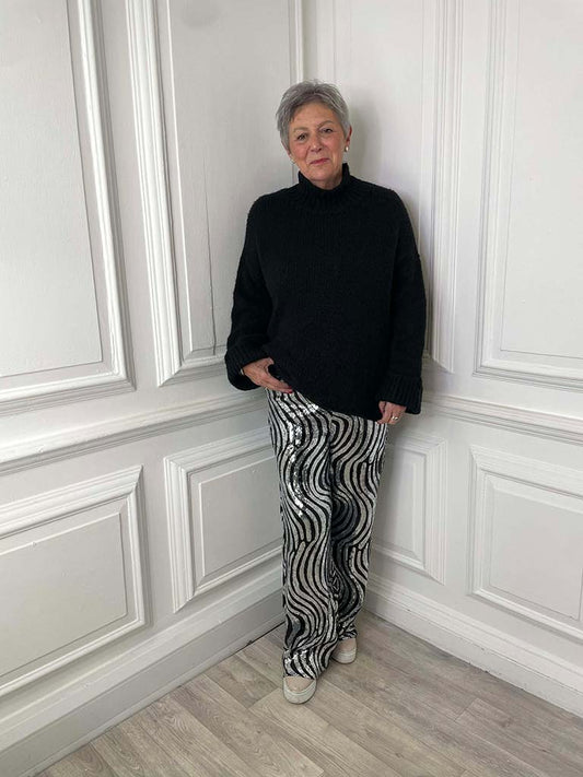 Malissa J Swirl Sequin Trousers