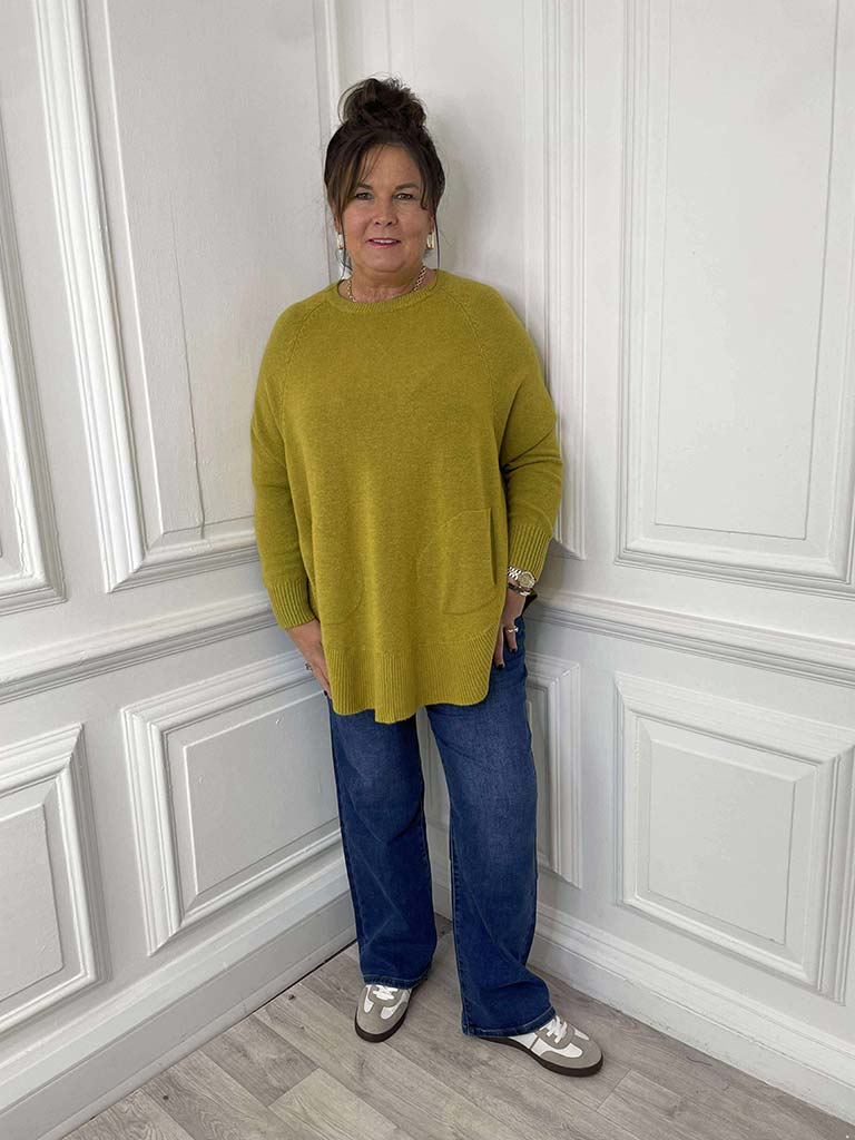 Scooped Pocket Knit - Avocado