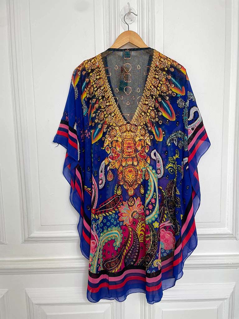 Ornate Kaftan Dress - Royal Blue