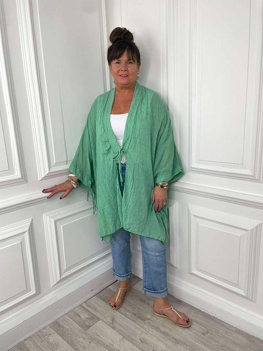 Oversized Tie Kimono - Sea Green
