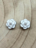 Rose & Pearl Button Covers - Ivory
