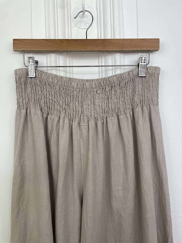 Linen & Cotton Palazzos - Stone