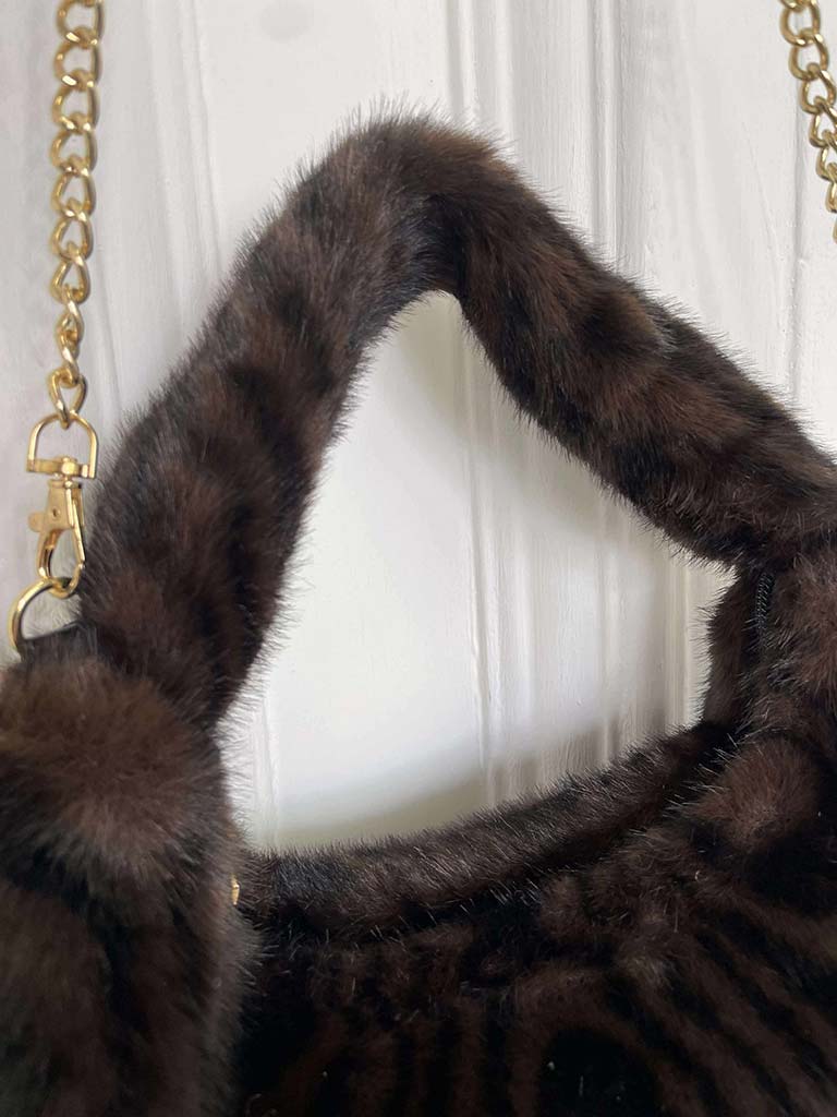 Malissa J Faux Fur Shoulder Bag - Swirl