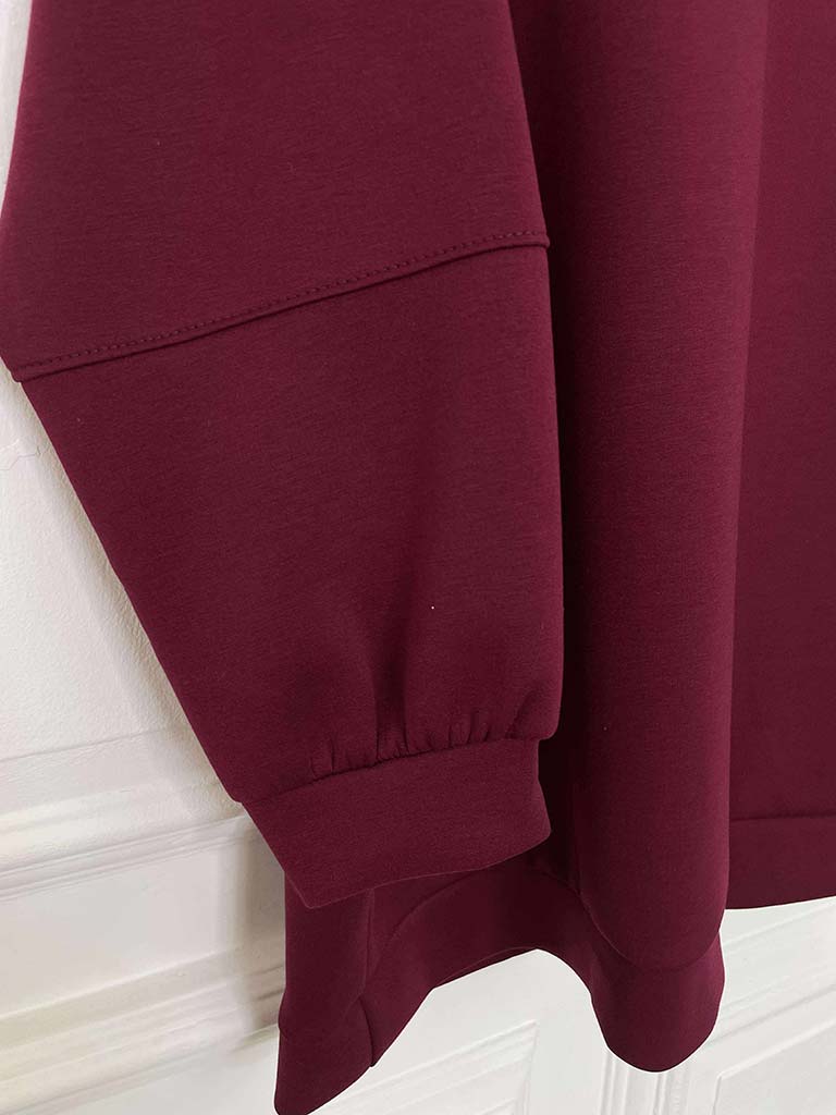 Oversized Scuba Hoodie - Merlot