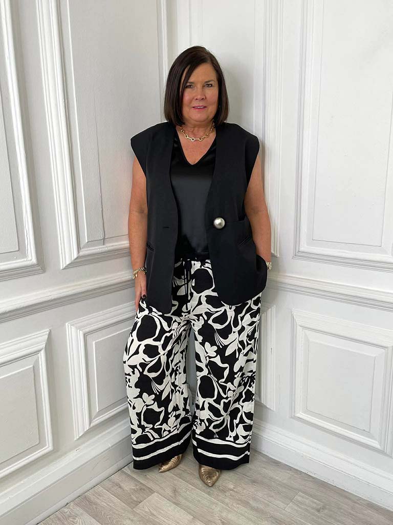 Malissa J Statement Button Luxe Waistcoat - Black