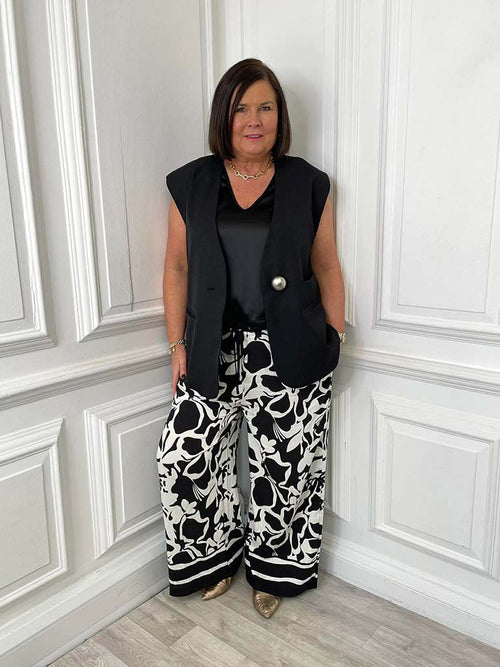 Malissa J Statement Button Luxe Waistcoat - Black