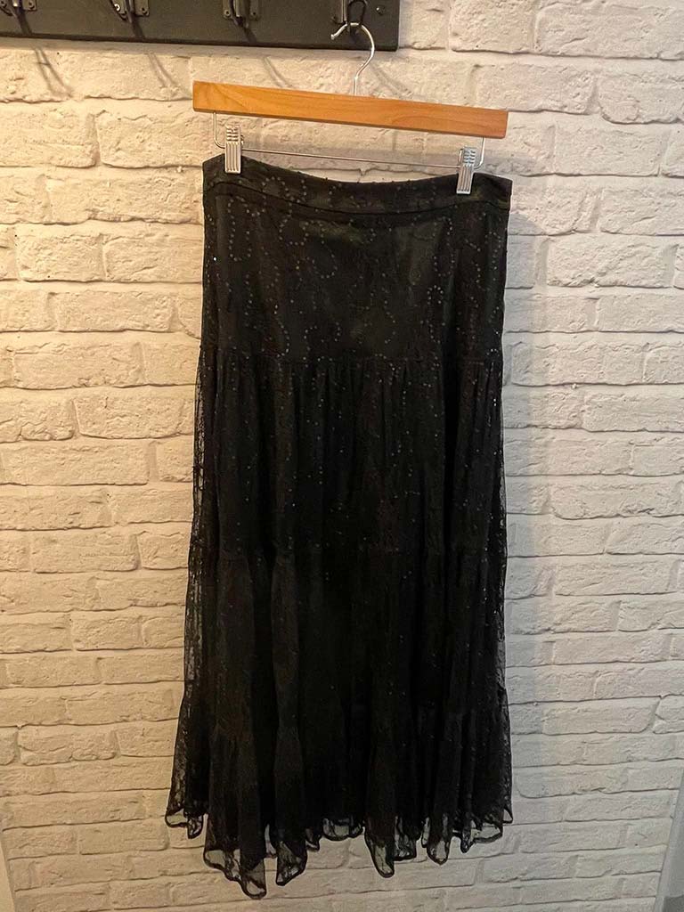 Malissa J Lace & Sequin Skirt - Black
