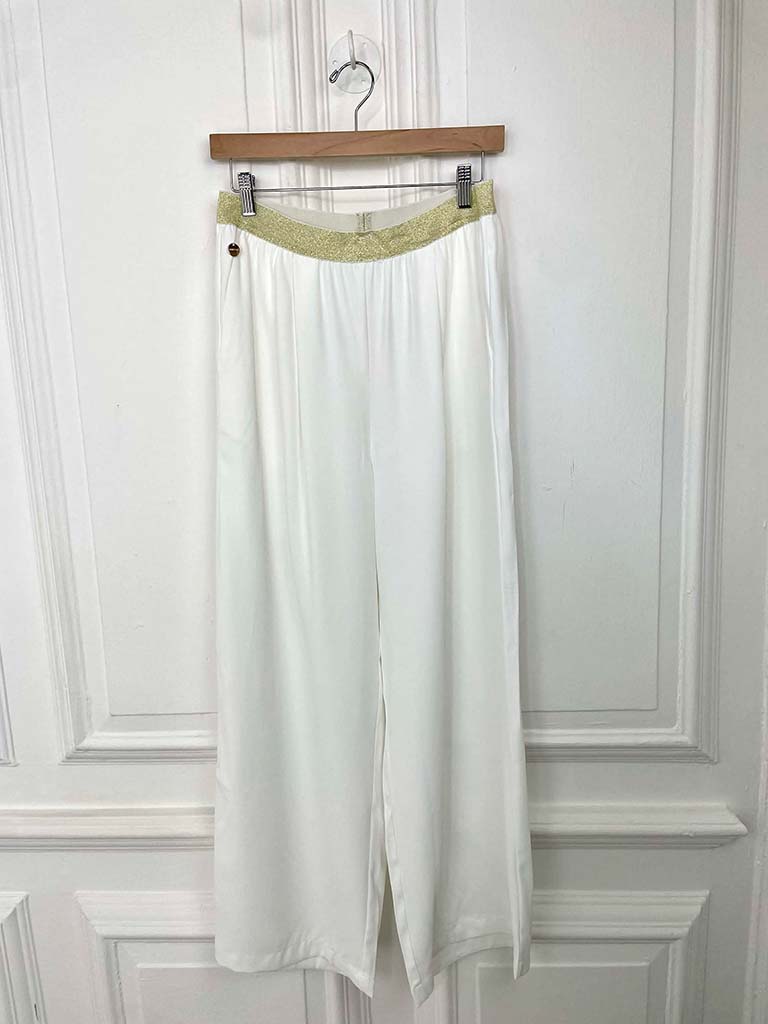 Malissa J Wide Leg Trousers - Warm White