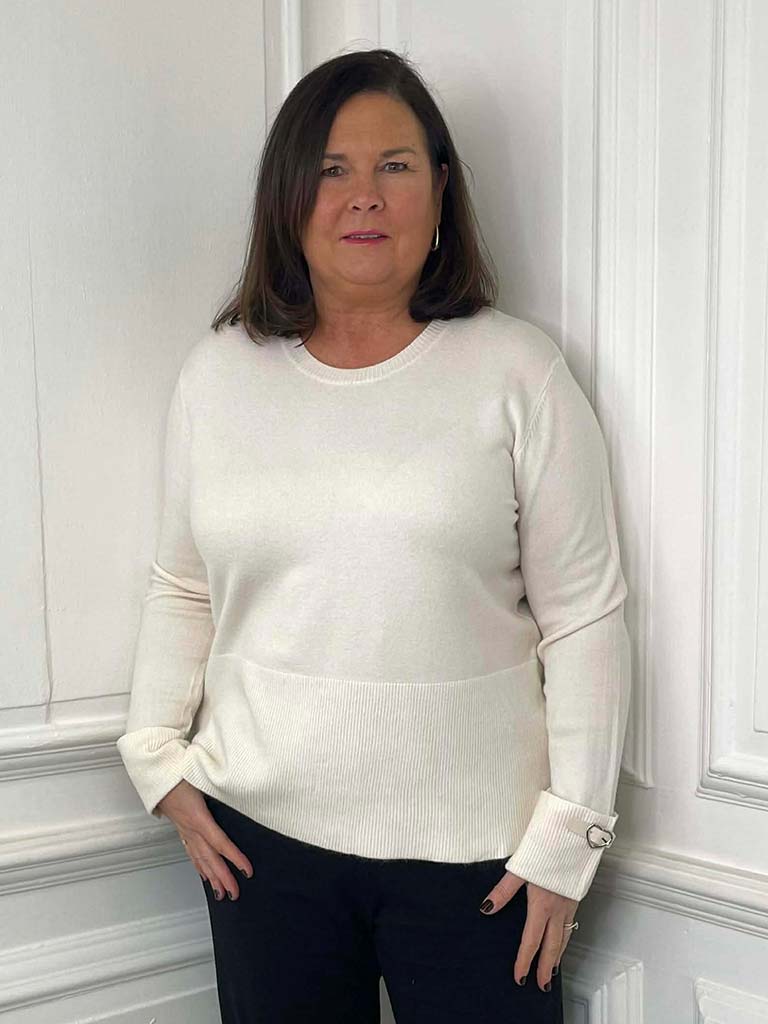 Boxy Ribbed Hem Knit - Parchment