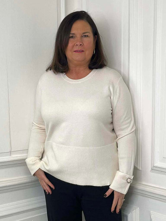 Boxy Ribbed Hem Knit - Parchment