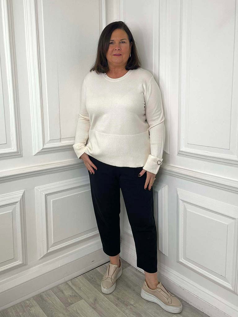 Boxy Ribbed Hem Knit - Parchment