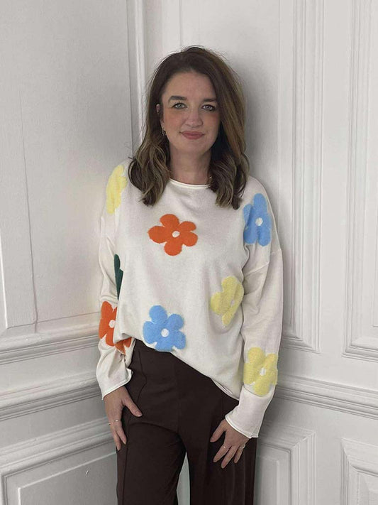 Flower Power Knit - Winter White