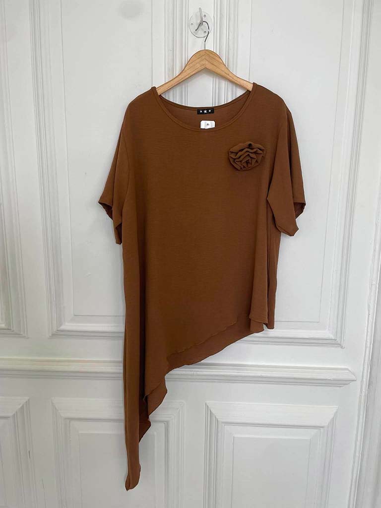 Asymmetric Flower Co-ord - Toffee