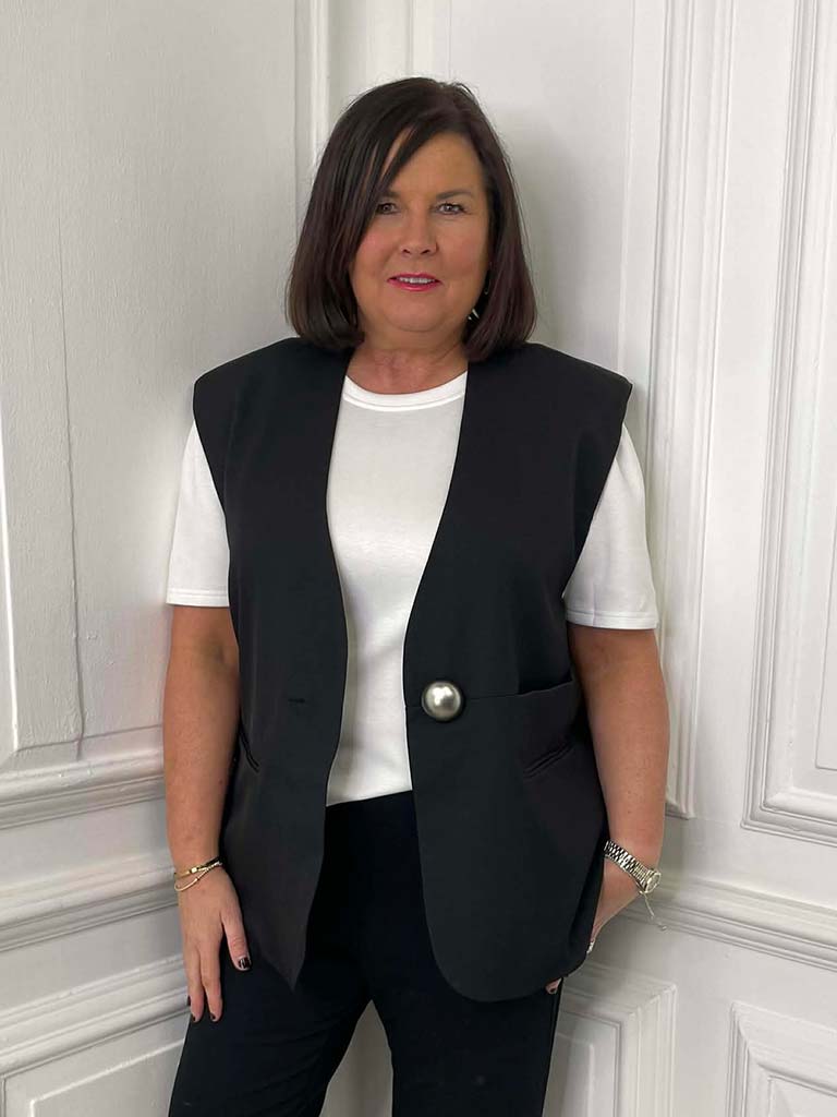 Malissa J Statement Button Luxe Waistcoat - Black